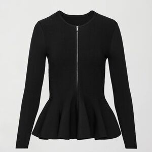 Carbon38 Black Peplum Zip Up